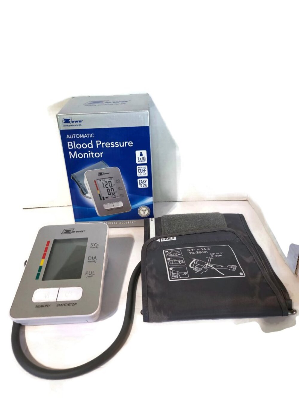Zewa Automatic Blood Pressure Monitor Classic Heartbeat Monitor Med/Lg Cuff